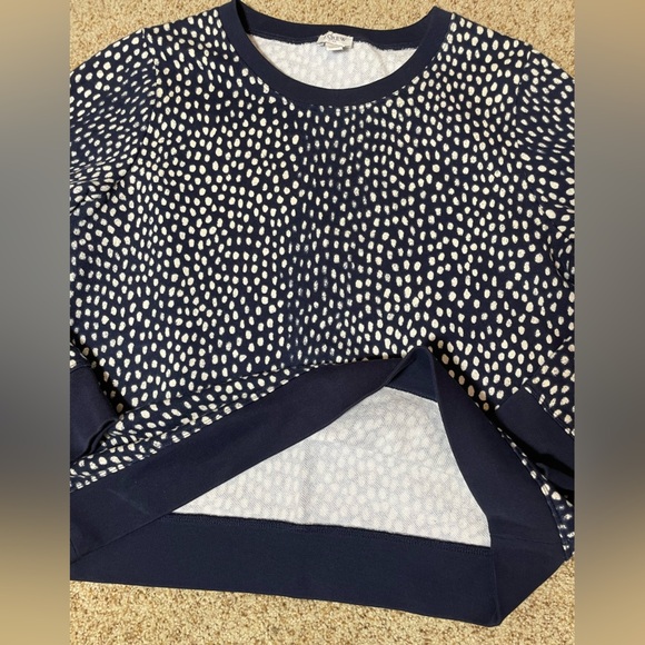 J.Crew boxy crop 100% cotton polkadot pullover sweater women’s size medium - Picture 4 of 5